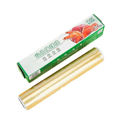 ดี ปลอดภัย 30cm*15m PVDC ผนังม้วนติดอาหารสําหรับแซนวิช อุณหภูมิภายใน 140 oC
