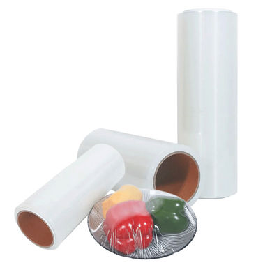 PVDC ฟิล์มโปรโมชั่นโปร่งใส Cling Wrap Roll กันความชื้น ด้วยเครื่องตัดสไลด์