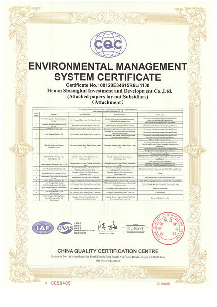 ประเทศจีน Luohe Lianbang Chemical Co., Ltd. รับรอง